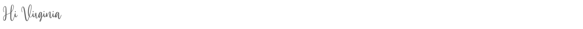 Sample characters Hi Virginia Font